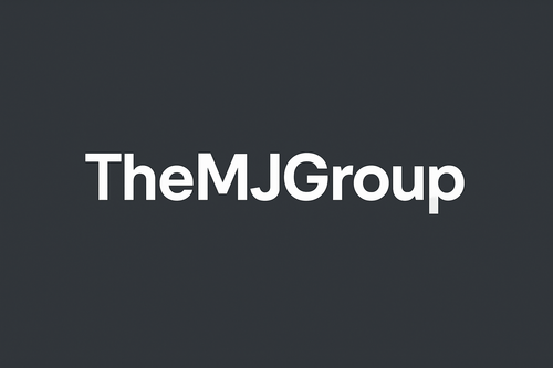 TheMJGroup in white bold text